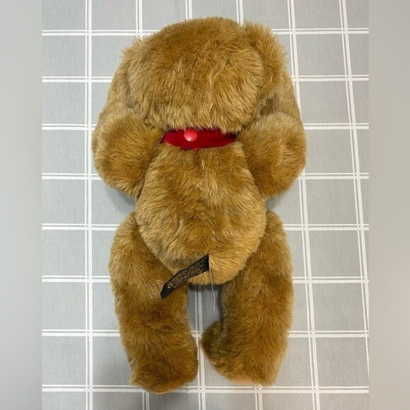 Authentic Vermont Teddy Bear Red Velvet Bow Handmade Valentine’s Day Birthday - Picture 6 of 8